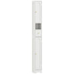 Slim white 185 cm bathroom cabinet with arched doors, drawer and open shelf