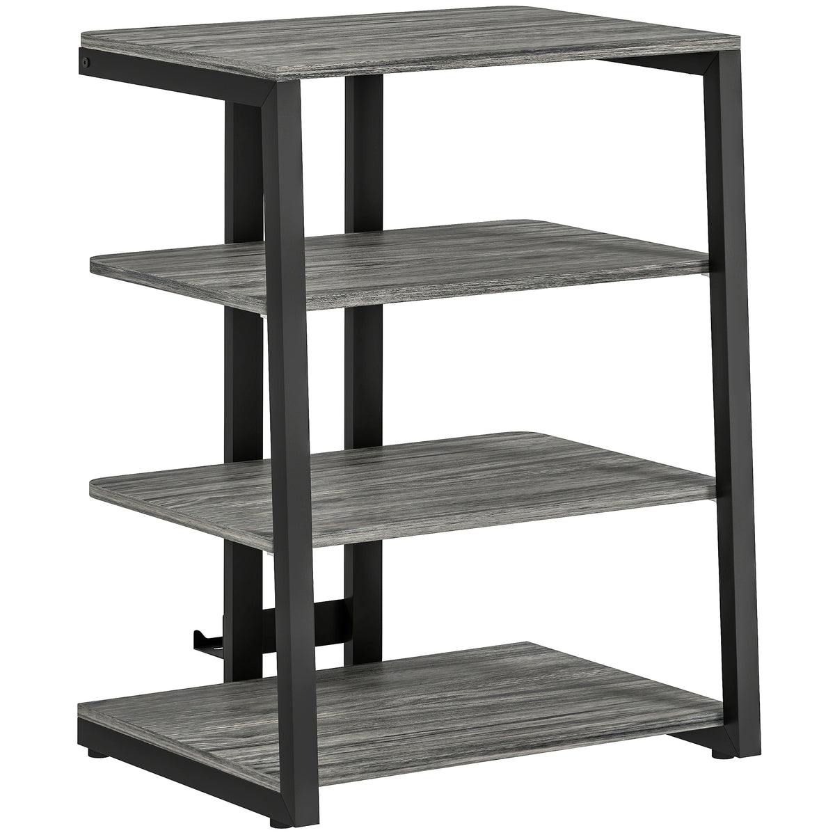 4-Tier Hi-Fi Stand with Adjustable Shelves – Dark Grey
