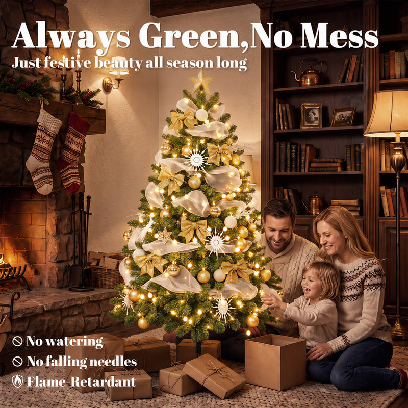 5ft pre-lit gold decorated Christmas tree – image 4