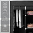 Black fabric wardrobe with drawers – image 6