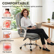 HOMCOM Ergonomic Executive Office Chair, Reclining Desk Chair with Lumbar Support, Footrest, Plush Thick Cushion, Grey – view 4
