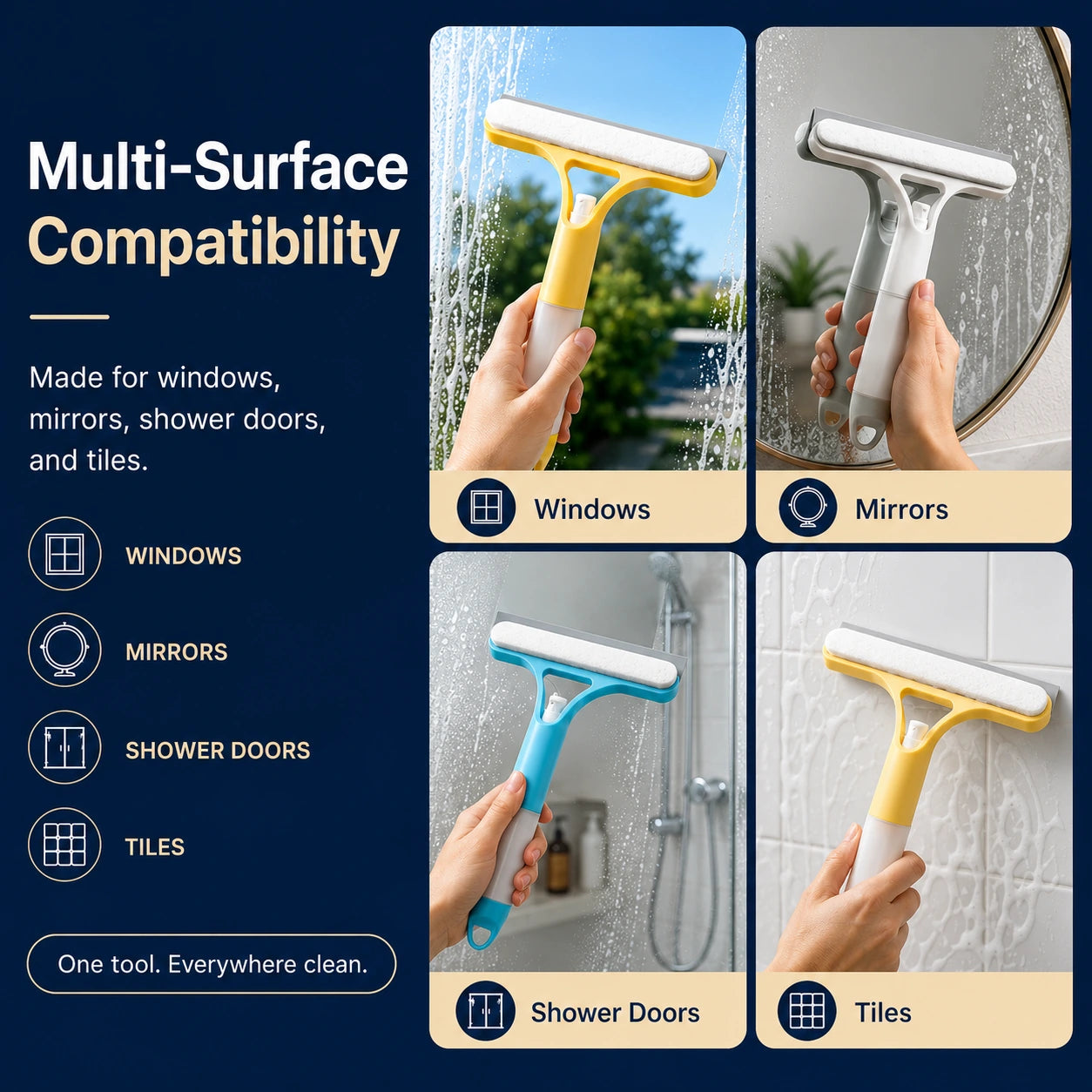3-in-1 Spray Window Cleaning Squeegee