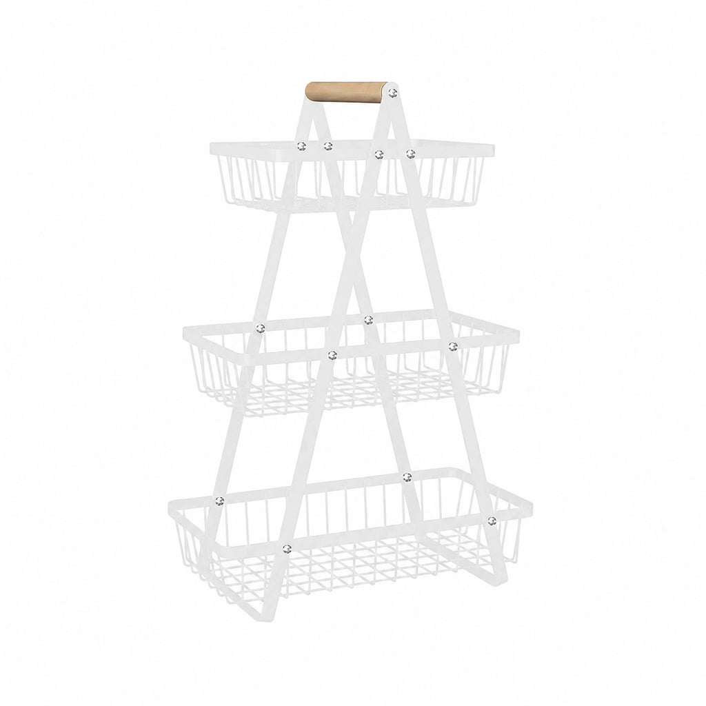 2 & 3 Tier Metal Fruit Basket Stand | Kitchen Countertop Bread & Vegetable Organizer
