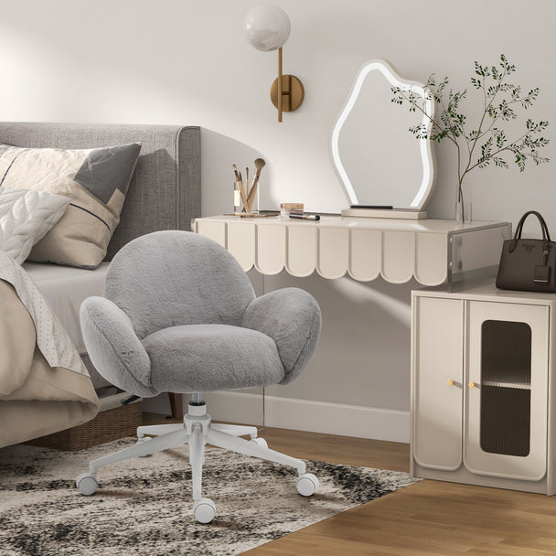 Fluffy faux fur tub desk chair – image 2
