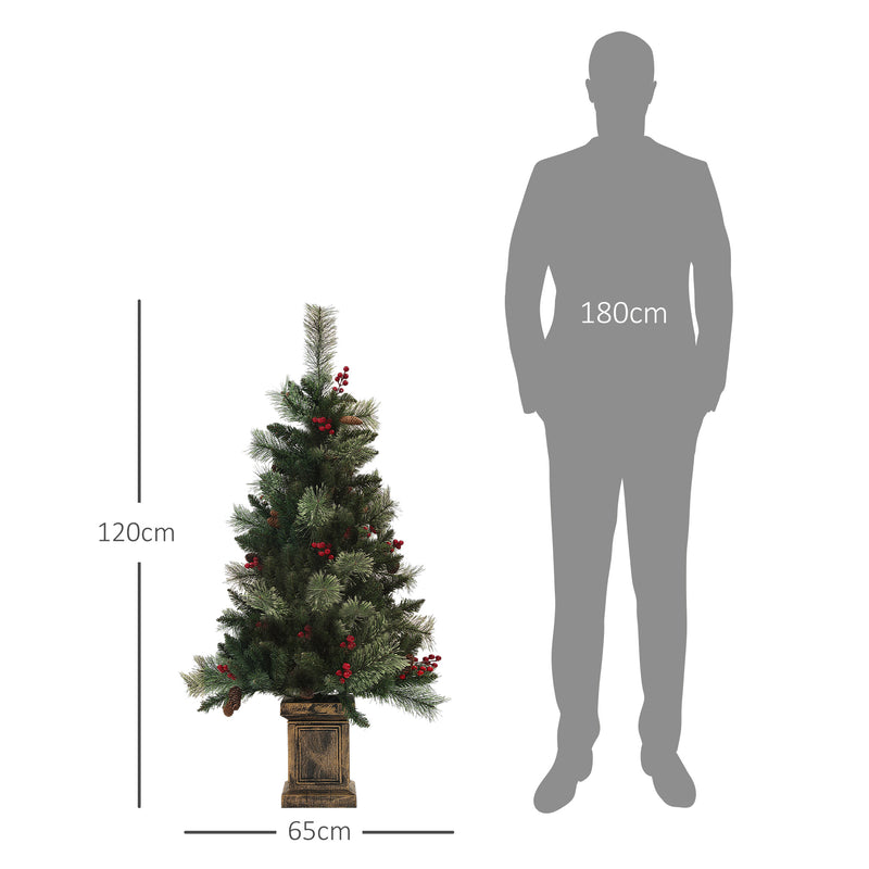 4ft pre-lit Christmas tree with retro base – image 3
