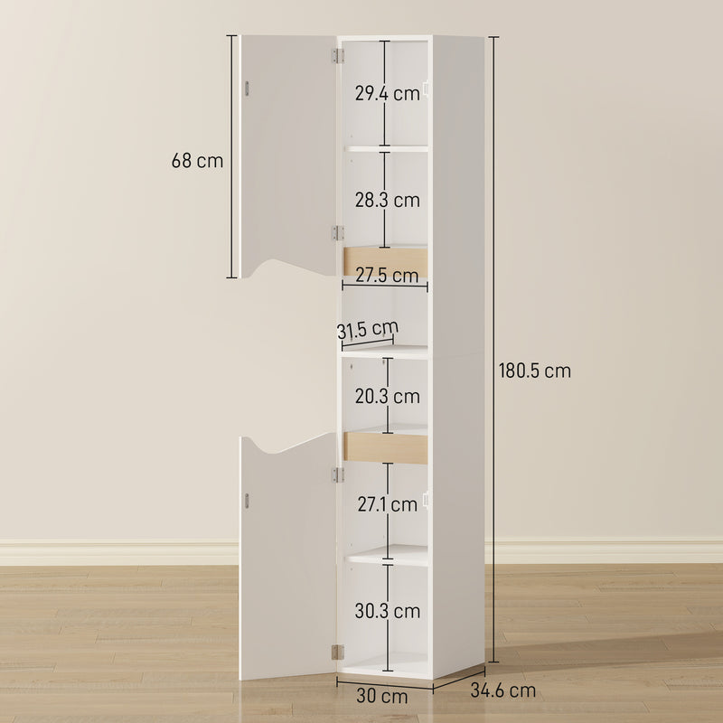 Tall slim 2-door bathroom cabinet – image 3