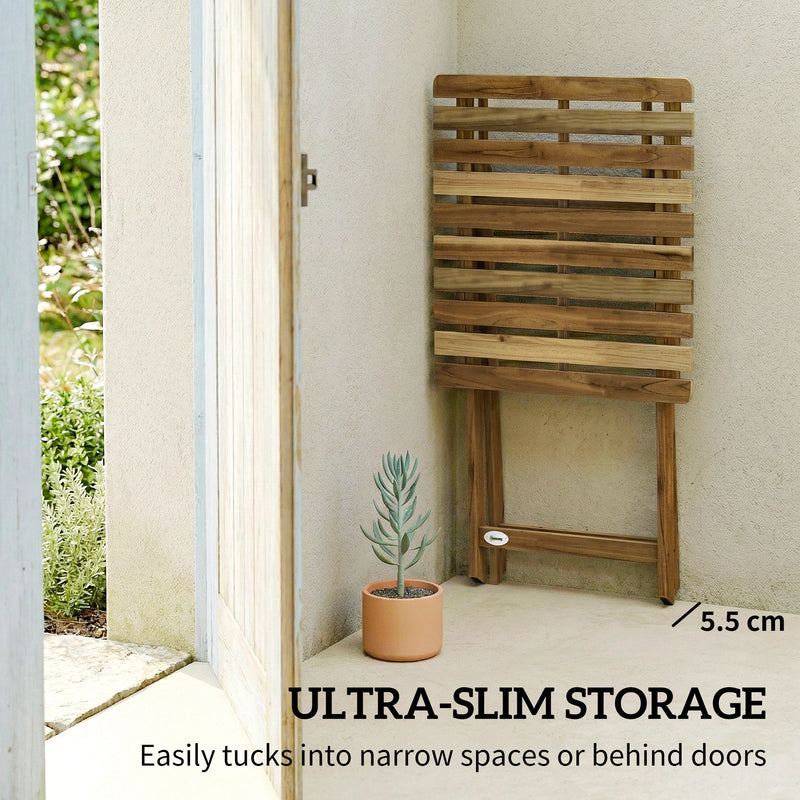 Folding acacia wood garden table – image 5