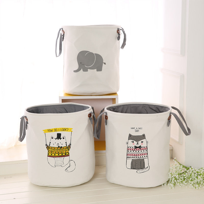 Thick Double-Layer Storage Bucket - Round Laundry Basket