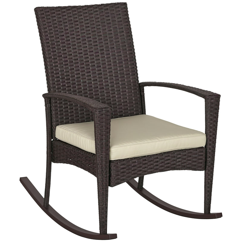 Brown rattan rocking chair – image 10