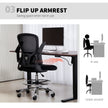 HOMCOM Draughtsman Chair, with Adjustable Lumbar - Black – view 6