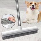 Rubber Pet Hair Broom — Adjustable Telescopic Handle