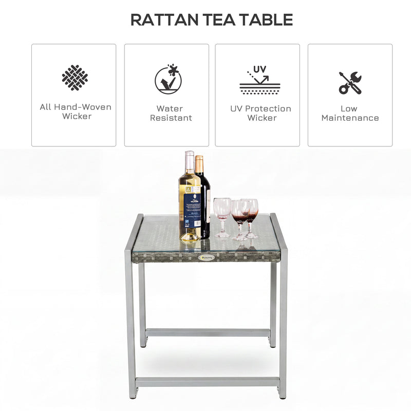 Grey rattan side table – image 4