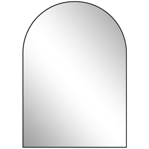 50 x 70 cm arched wall mirror with black metal frame