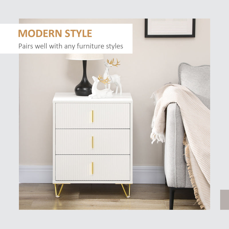Fluted 3-drawer chest – image 4