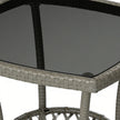 Outsunny 3 Piece Rattan Bistro Set, PE Wicker Garden Furniture Conversation Set with 2 Tier Glass-Top Table, Chairs – view 10