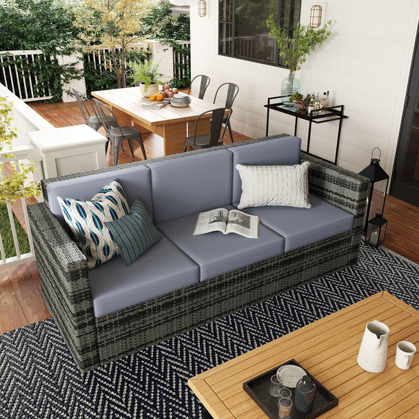 3-seater rattan garden sofa – image 2
