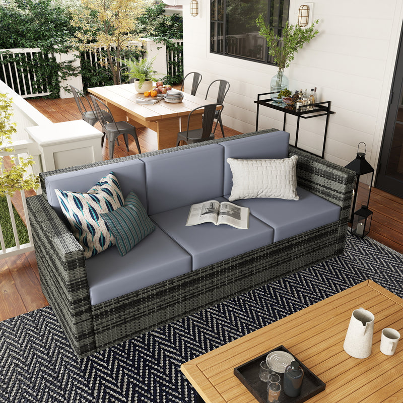 3-seater rattan garden sofa – image 2