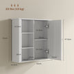 White wall bathroom cabinet with side shelves – image 3