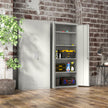 White lockable steel office cabinet – image 7
