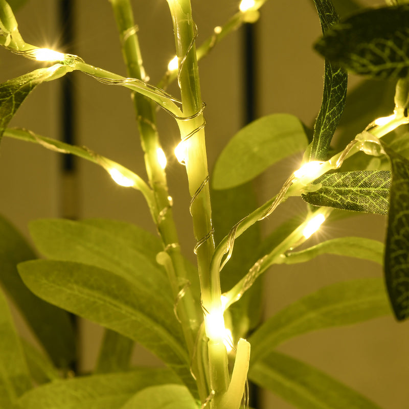 Close-up of the tree lights and foliage
