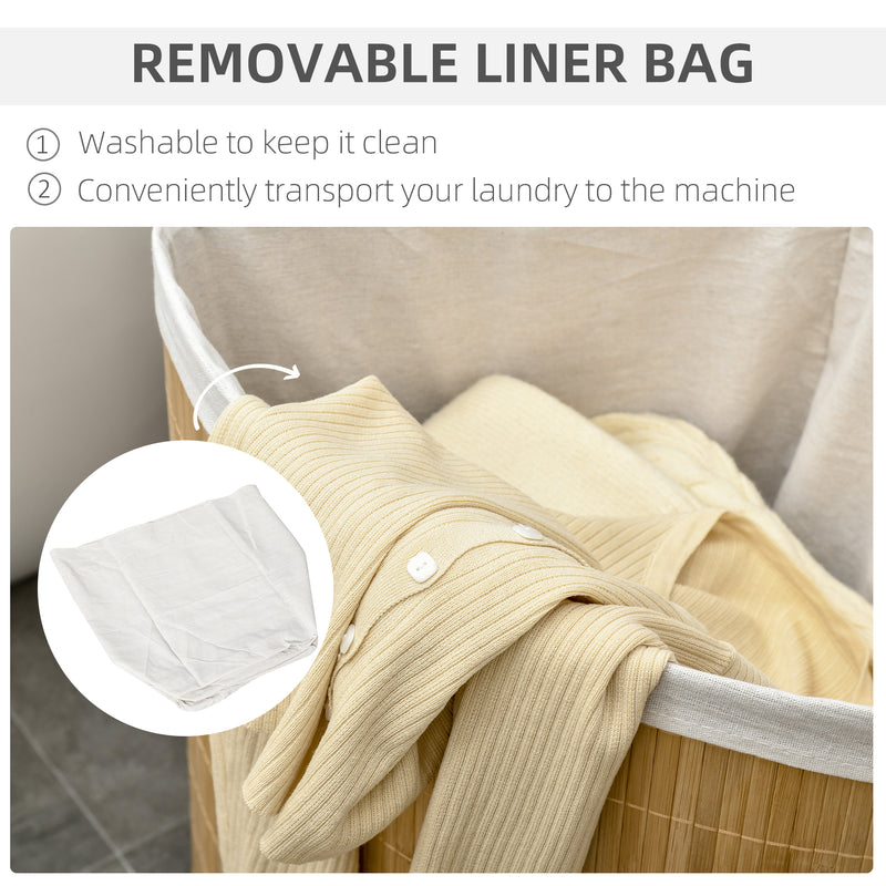 Corner bamboo laundry basket – image 5