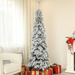7ft snow-covered slim Christmas tree – image 10