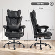 HOMCOM Executive Office Chair, Leathaire Big and Tall Office Chair 180 kg with Wide Seat, Reclining, Lumbar Support – view 3