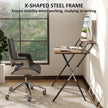 HOMCOM 81.5 cm Folding Computer Desk with Monitor Shelf - Rustic Brown – view 6
