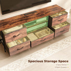 Multi-Storage Industrial TV Stand - Brown/Grey/Black