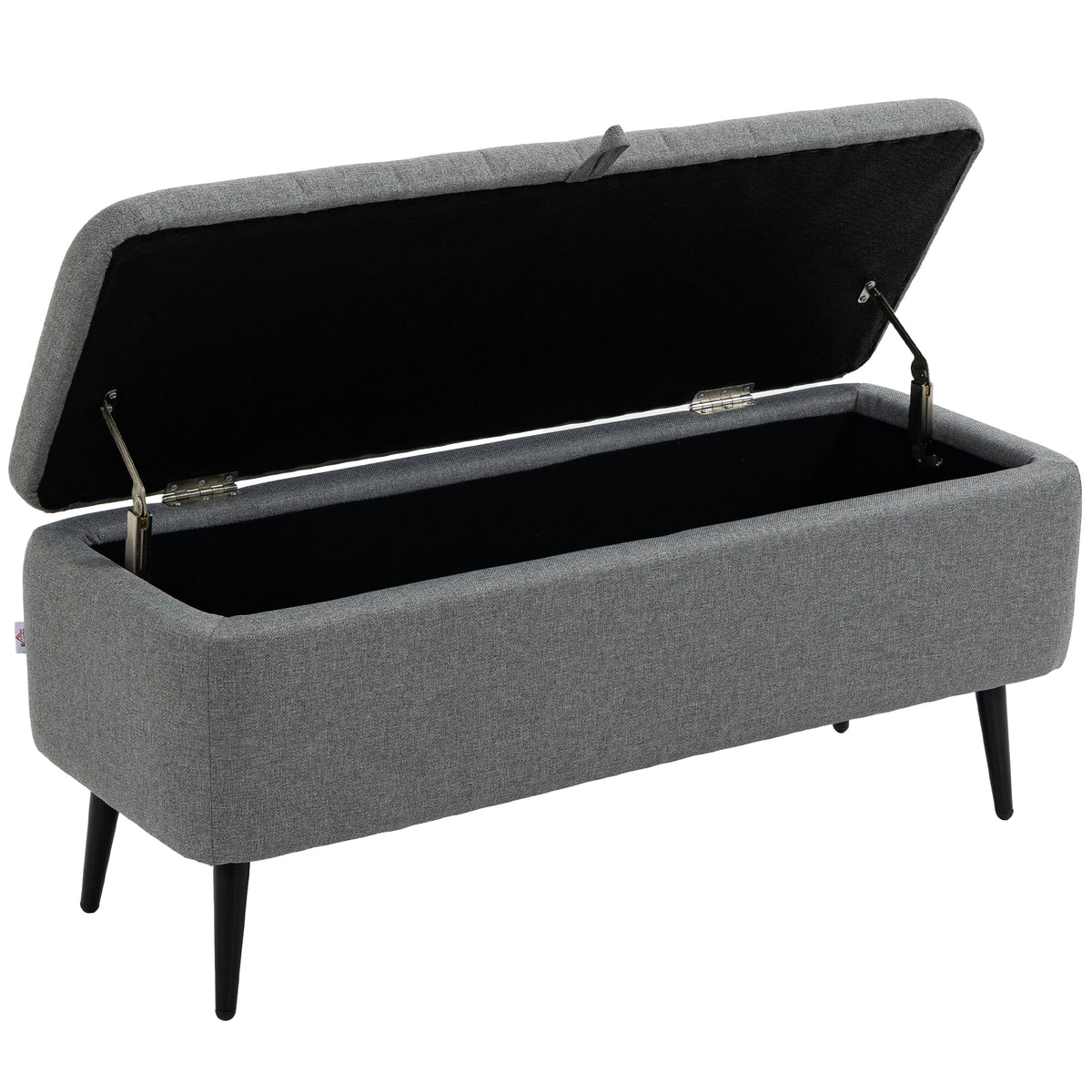 109 cm Flip-Top Linen Storage Bench – Grey
