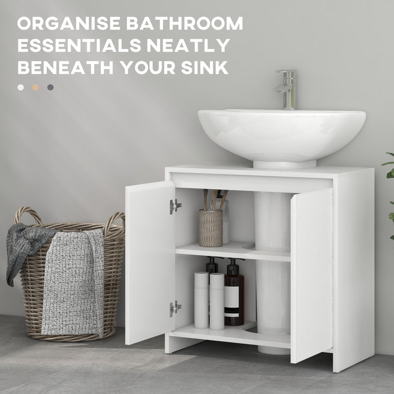 White textured under sink cabinet – image 5