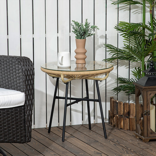 Round rattan side table – image 2