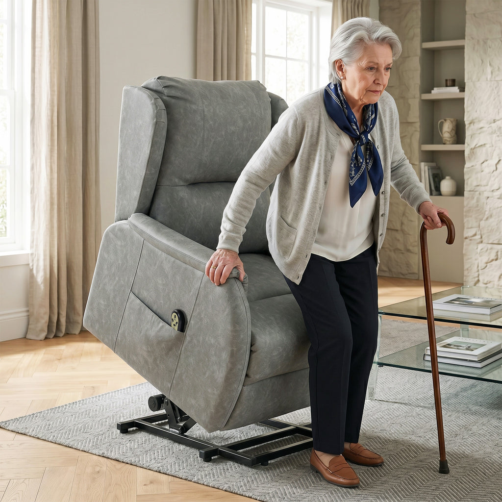 Power Lift Recliner Chair, Dual Motor Electric Lift Chair for Elderly with Remote Control, Grey