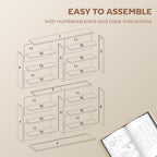 16-Compartment Media Shelf - Rustic Brown