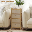 HOMCOM Chest of Drawers, 4 Fabric Drawers Narrow Dresser with Bamboo Frame, Cream White – view 6