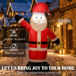 Illuminated 5ft velvet-look Santa Christmas inflatable at night