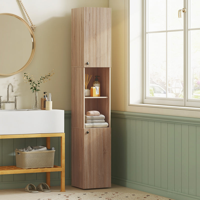 182 cm tall fluted bathroom cabinet – image 2