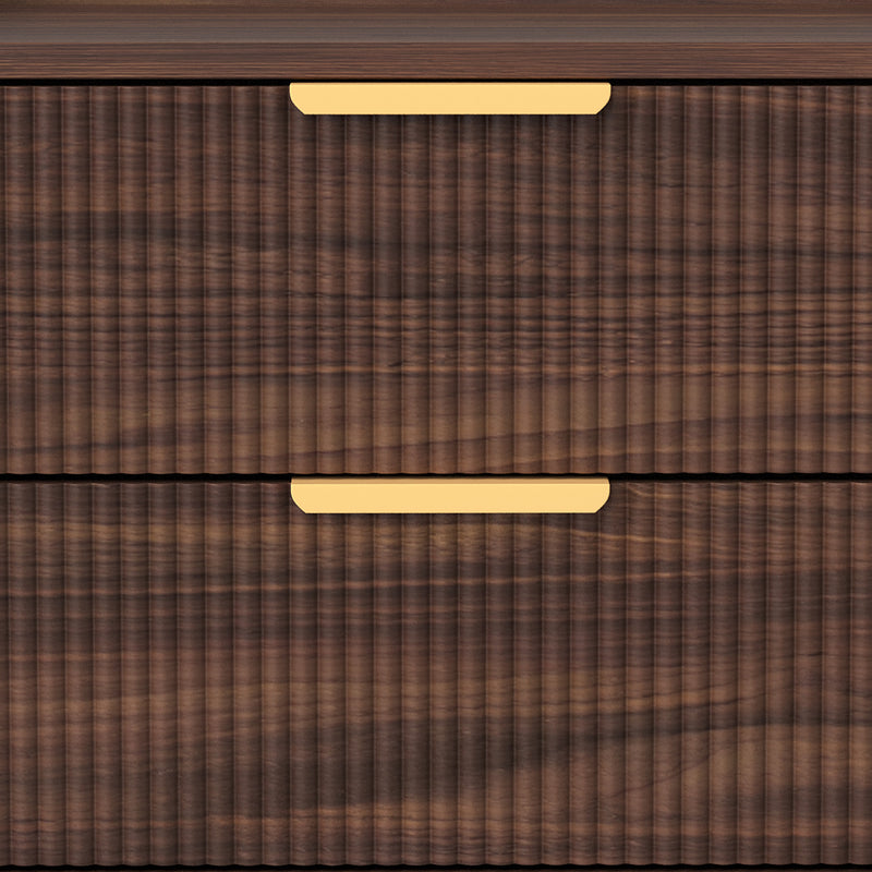 HOMCOM Elegant Two-Drawer Bedside Table - Walnut Brown – view 9