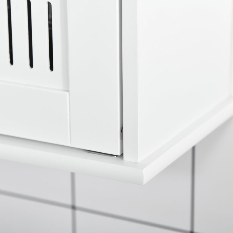 White mirror cabinet with vented base – image 9