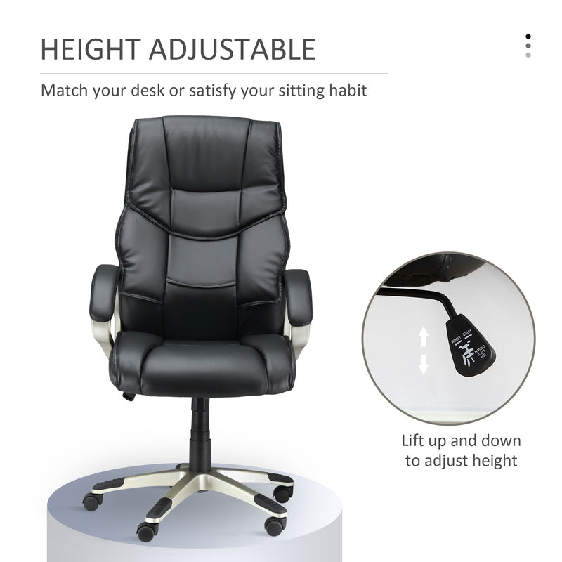 High-back faux leather office chair – image 4
