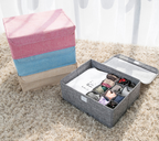 Fabric Storage Box with Lid for Underwear and Socks