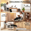 HOMCOM Ergonomic Executive Office Chair, Reclining Desk Chair with Lumbar Support, Footrest, Plush Thick Cushion, Grey – view 6