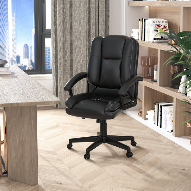 PU leather swivel desk chair – image 2