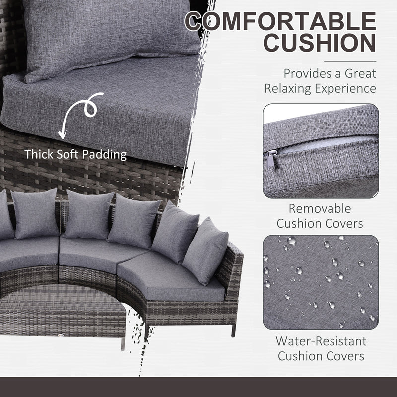 Half-round rattan sofa set – image 5