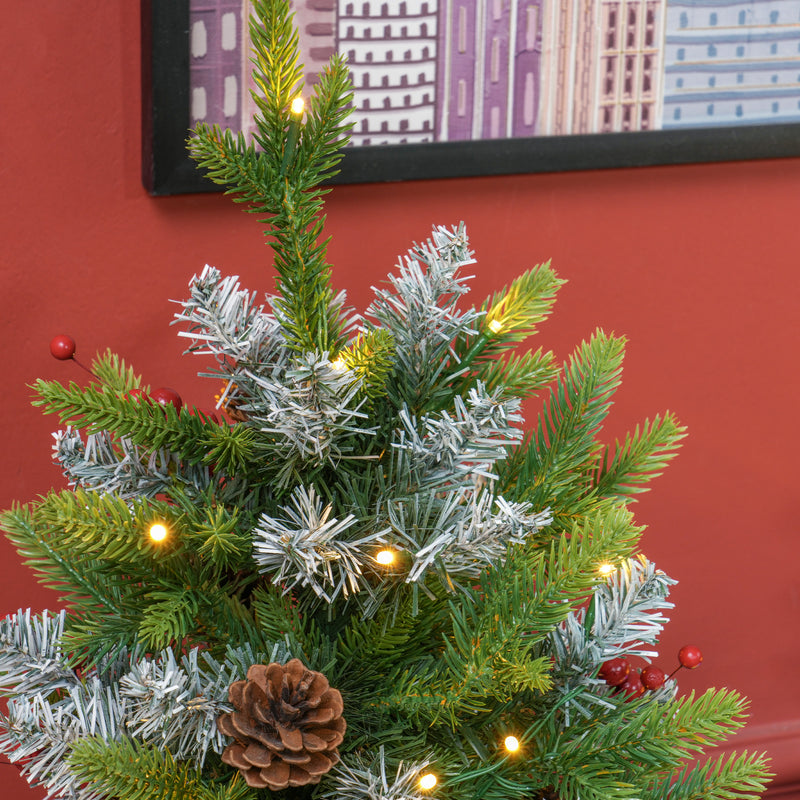 Set of 2 2ft pre-lit tabletop trees – image 8