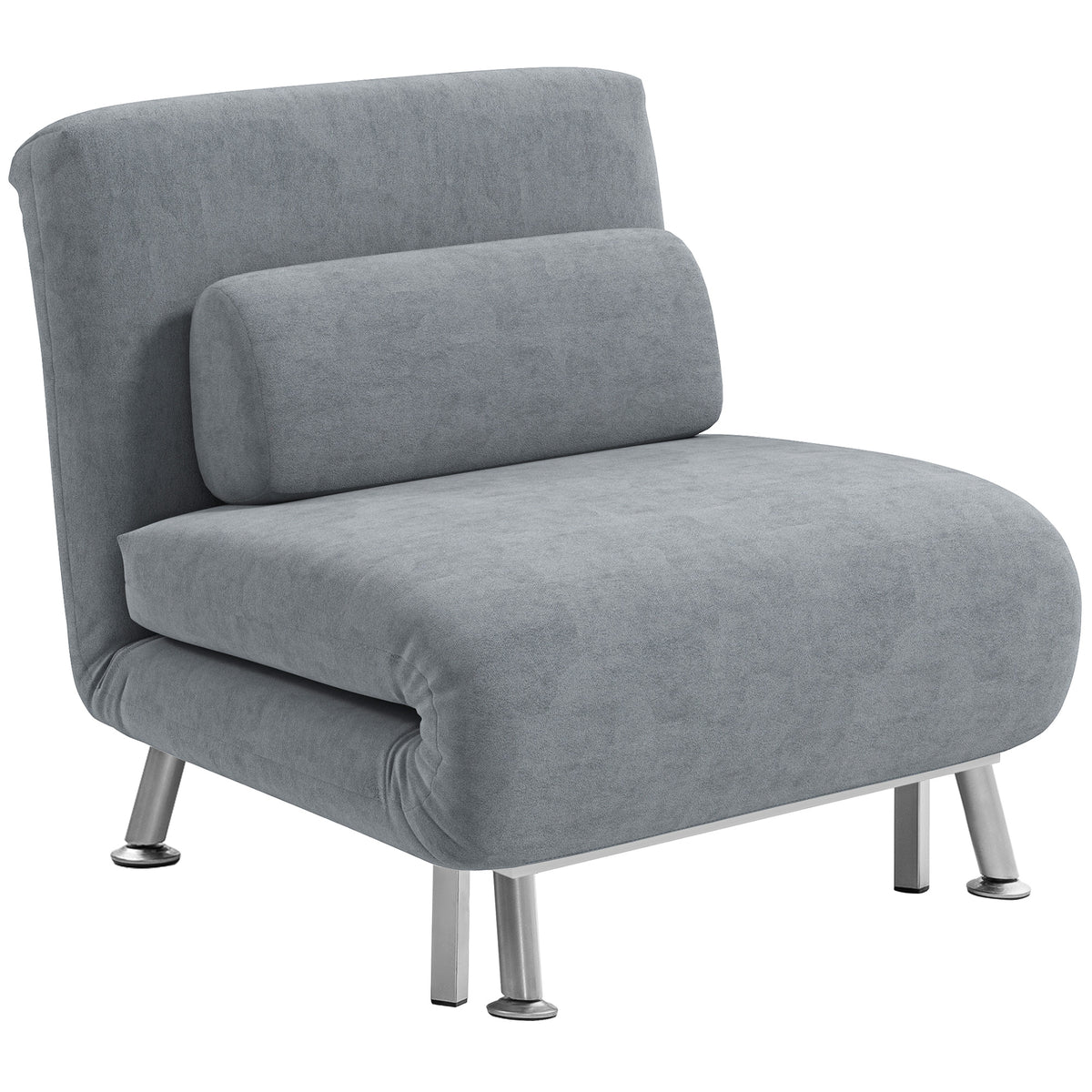 3-in-1 Velvet Sleeper Chair Bed – Grey