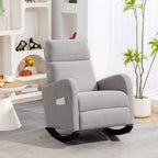 Corduroy Rocking Armchair - Grey