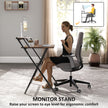 HOMCOM 81.5 cm Folding Computer Desk with Monitor Shelf - Rustic Brown – view 5
