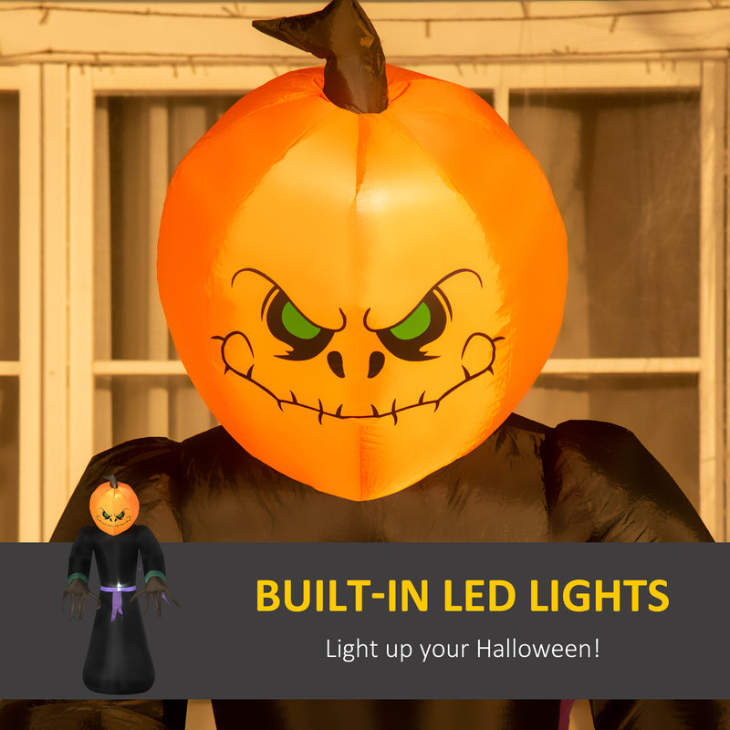 2.1m Inflatable Pumpkin Reaper with LED Lights – image 4 of 9