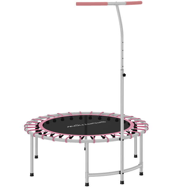 SPORTNOW 40" Fitness Trampoline, Mini Rebounder Trampoline for Adults with 5-Level Adjustable Handle, Indoor Exercise